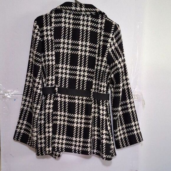 A Wrapper Women's Coat Jacket Houndstooth Trendy Fashionable Double Breasted XL - Picture 9 of 9